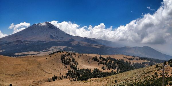 Panoramic view of mountains against sky