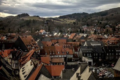 High angle view of cityscape