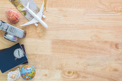 High angle view of food on table