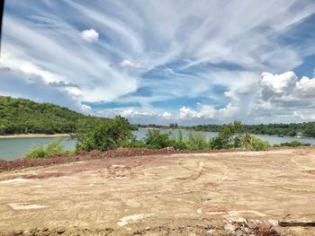 Scenic view of beach against sky