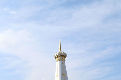 Low angle view of lighthouse against sky
