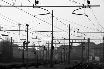 Railroad tracks against sky