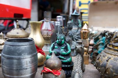 Close-up of souvenirs for sale