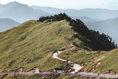 High angle view of landscape against sky