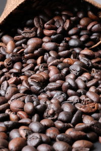 High angle view of coffee beans