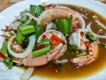 Close-up of salad served in bowl