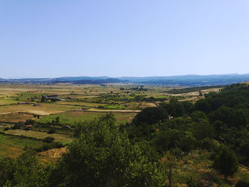Scenic view of landscape against clear sky