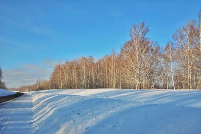 Scenic view of snow covered landscape