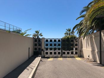 Exterior of building against clear blue sky