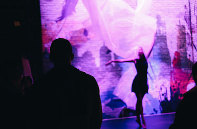 Rear view of silhouette people at concert