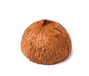 Close-up of bread against white background