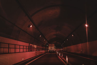 View of illuminated tunnel