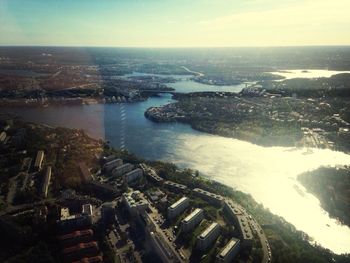 High angle shot of cityscape