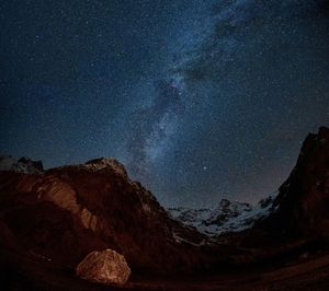 Milky way in switzerland with a view of the swiss alps