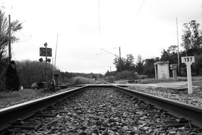 Railroad tracks against sky