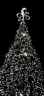 Low angle view of illuminated christmas lights