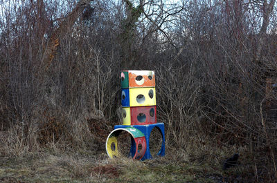 Information sign on field