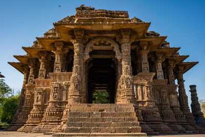 Low angle view of historical building against clear sky