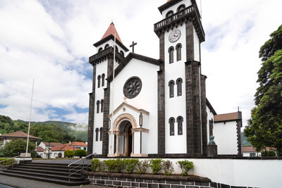  view of church of our lady of joy - nossa senhora da alegria in town furnas, azores