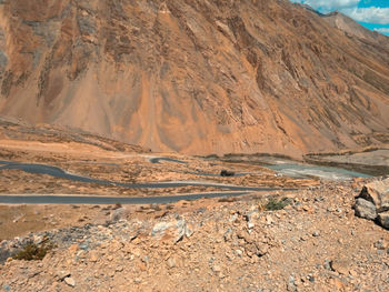 Scenic view of arid landscape