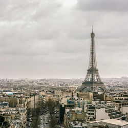 Eiffel tower amidst cityscape