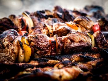 Close-up of grilled chicken meat