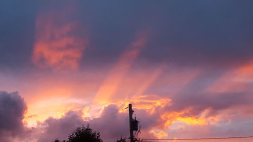 Low angle view of sky at sunset