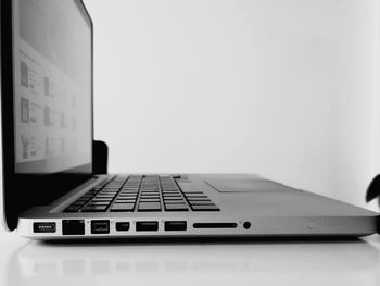 Close-up of laptop on table