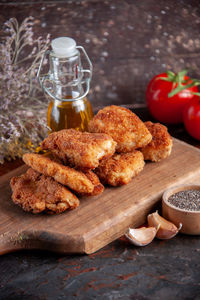 Close-up of food on table