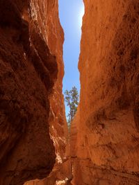 Low angle view of rock formation