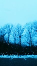 Close-up of raindrops on glass window