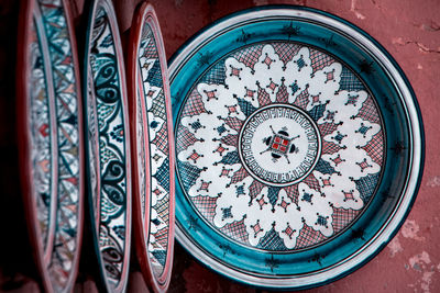 Close-up of stained glass wall