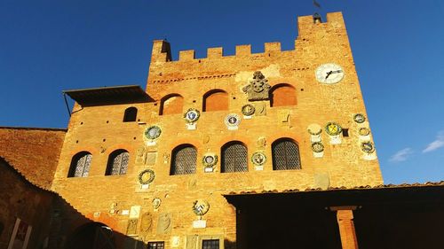 Low angle view of temple against clear sky