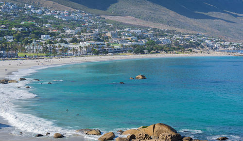 Camps bay near cape town from the air south africa