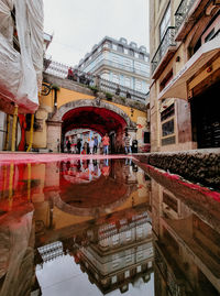 Reflection of buildings in water