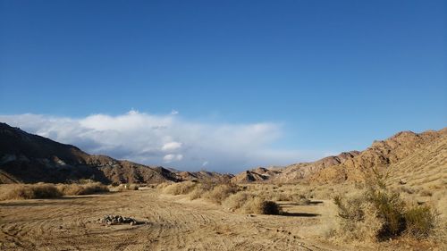 Scenic view of arid landscape against sky