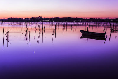 Scenic view of sea at sunset