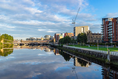 Reflection of buildings in river