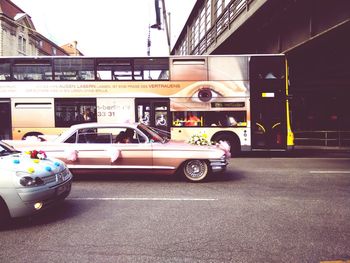 Cars parked in front of building