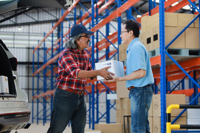 People working at sunset