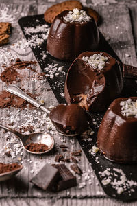 Close-up of ice cream on table