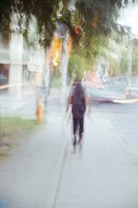 Woman running on road