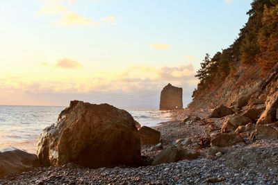 View of rocks on beach