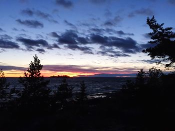 Scenic view of sea against dramatic sky