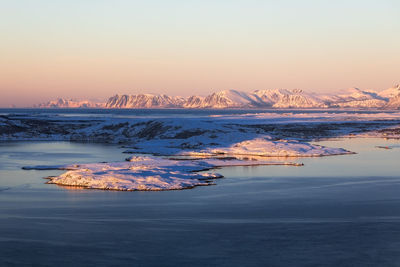 View of frozen sea during winter