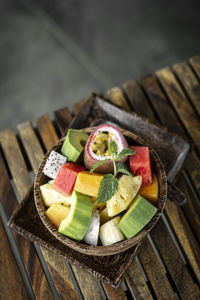 Close-up of food on table