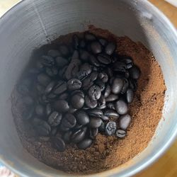 Close-up of coffee beans in bowl