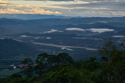 High angle view of landscape against sky