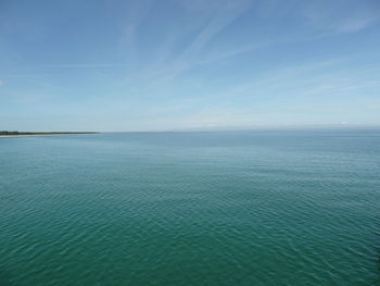 Scenic view of sea against blue sky