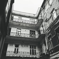 Low angle view of old building against sky